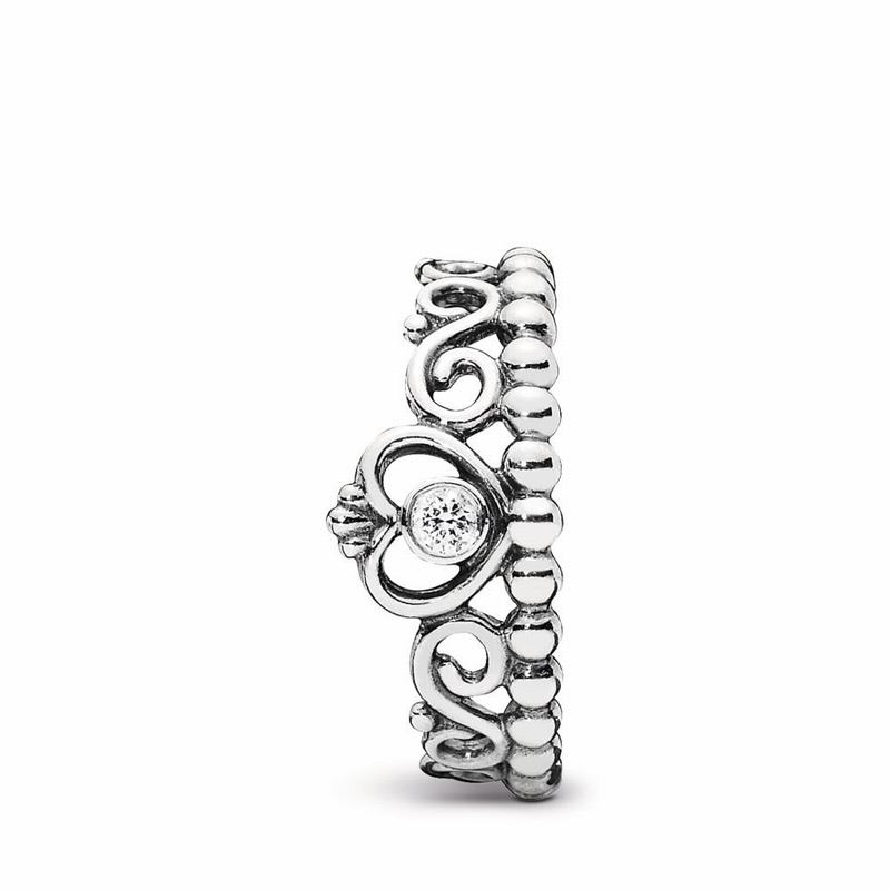 Pandora Princess Tiara Crown Stackable Ring Silver Egypt PS5391427